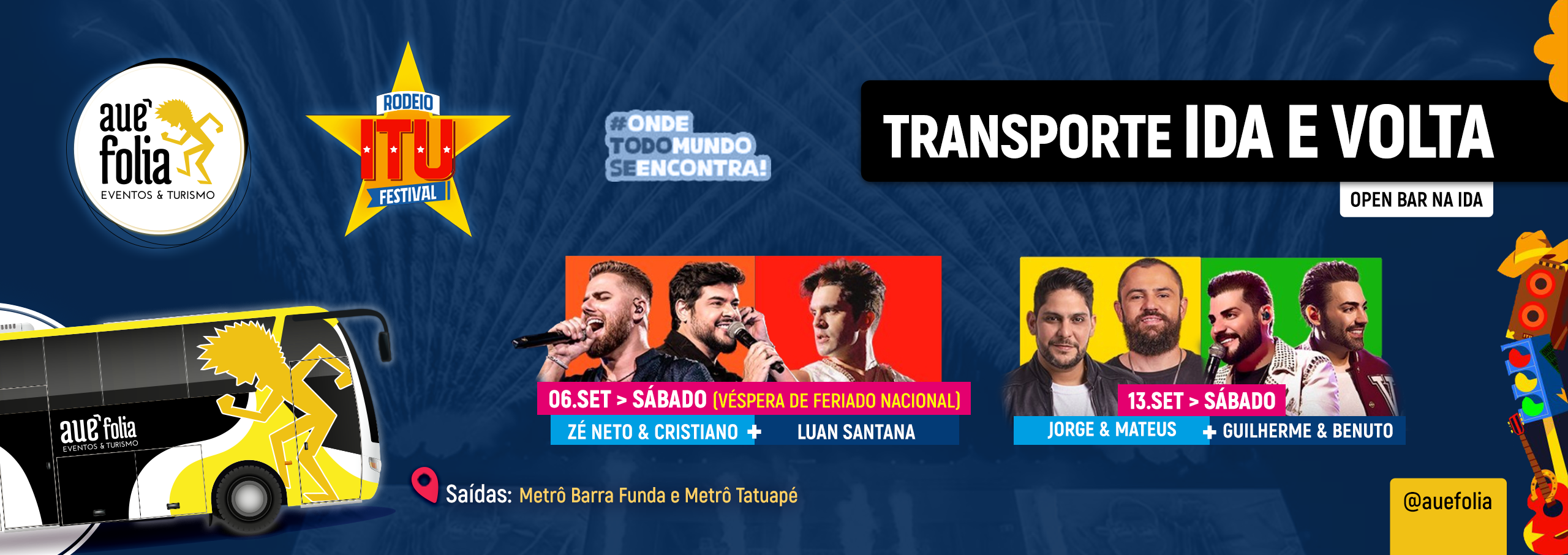 Excursão com open bar para o Rodeio de Itu – Auê Folia"