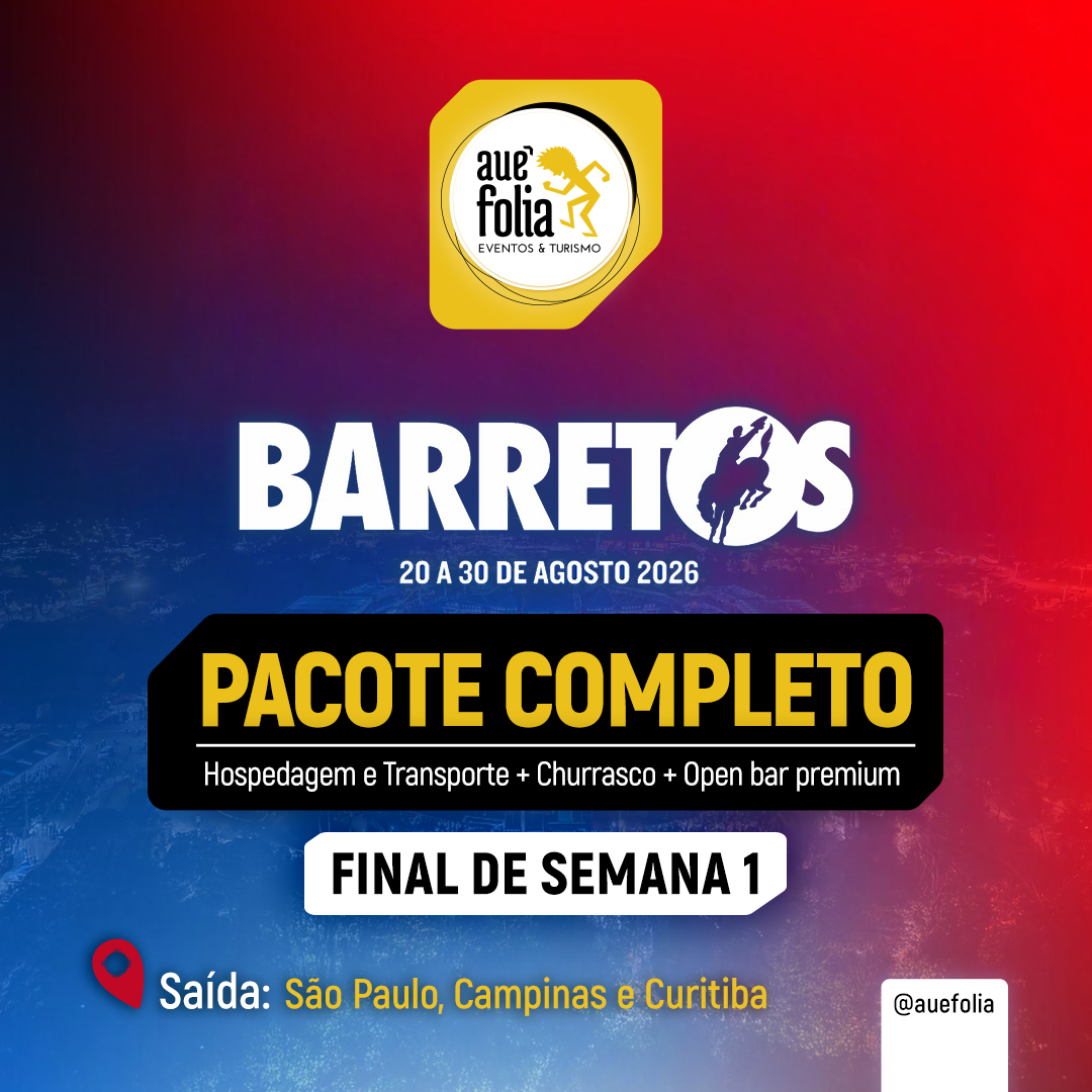 Excursão Festa do Peão de Barretos 2026 Auê Folia.